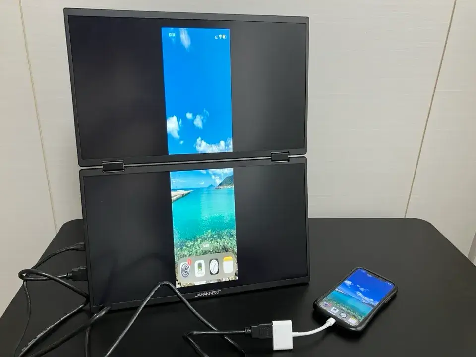 23JAPANNEXT JN-DMD-i156F-スマホ拡張