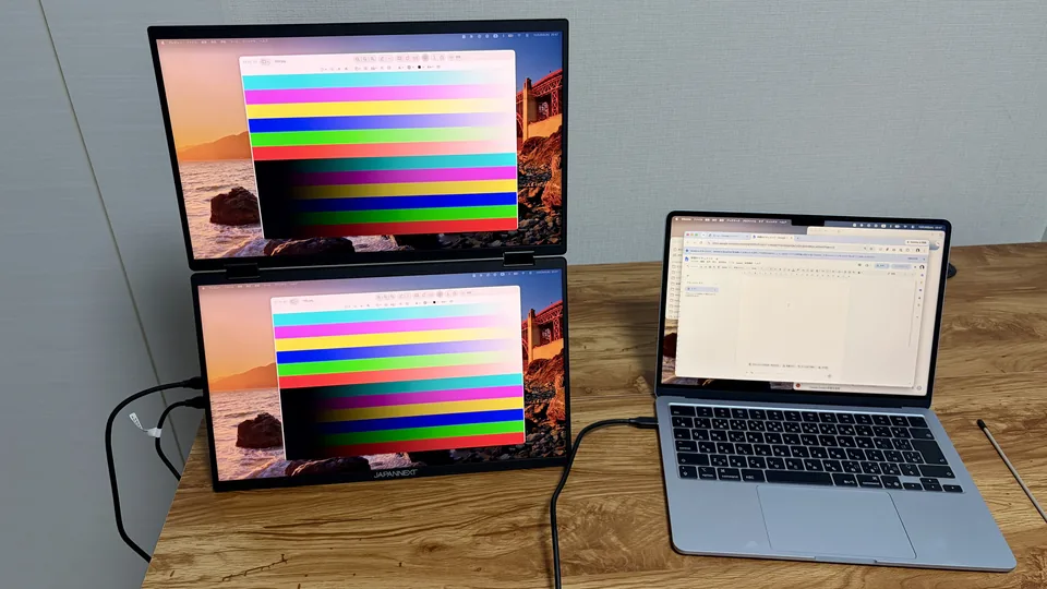 1JAPANNEXT_JNDMDIPS156U_MacBook接続カラー表示_